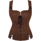 New Renaissance steampunk pirate vest Medieval lace-up vest for women