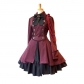 Medieval Renaissance Retro Gothic dress bow Long Sleeve peplum steampunk cosplay