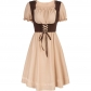 New medieval vintage square neck short sleeved dress Renaissance female skirt ball dress
