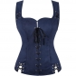 New Renaissance steampunk pirate vest Medieval lace-up vest for women