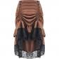 New mid-century retro Gothic steampunk irregular lace patchwork skirt