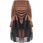 New mid-century retro Gothic steampunk irregular lace patchwork skirt