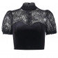 Summer new European and American dark trend sexy slim lace perspective spider web design top female