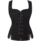 New Renaissance steampunk pirate vest Medieval lace-up vest for women