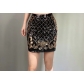 Fashion new everything match socialite temperament elegant heavy industry nail beads sequin plaid skirt A-line skirt