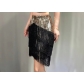 Fashion new everything match socialite temperament elegant heavy industry nail bead sequin fringed skirt A-line skirt