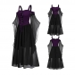 New goth vintage gauze dress Halloween Cross-border Cocktail ball cosplay Goth women's dress