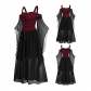 New goth vintage gauze dress Halloween Cross-border Cocktail ball cosplay Goth women's dress