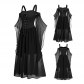 New goth vintage gauze dress Halloween Cross-border Cocktail ball cosplay Goth women's dress