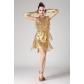 Latin dance tassel skirt Sleeveless sequin tassel Latin dance costume competition dress Latin dance dance performance