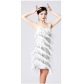 Suspender sequin fringed skirt V-neck dress Latin ball dance skirt dance performance dress stage show