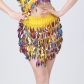 Sequin half skirt stage performance skirt colorful tassel dance skirt belly dance Latin dance costume sequin short skirt