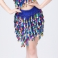 Sequin half skirt stage performance skirt colorful tassel dance skirt belly dance Latin dance costume sequin short skirt