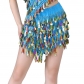 Sequin half skirt stage performance skirt colorful tassel dance skirt belly dance Latin dance costume sequin short skirt