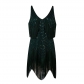 Halter sequin fringe skirt 1920 European American retro Gatsby PROM party V-neck plus size evening dress