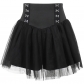 Europe and the United States style summer trend slim-fit waist waist half skirt design sense to buckle mesh gauze patting Peng peng skirt female
