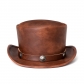 European and American punk Halloween new industrial retro style PU leather dome neutral magic hat gentleman pie To the Top Hatter