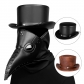 European and American punk Halloween new industrial retro style PU leather dome neutral magic hat gentleman pie To the Top Hatter