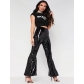 New European and American sexy nightclub women's multi-color sequin flared trousers