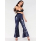 New European and American sexy nightclub women's multi-color sequin flared trousers