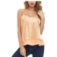 Explosive sexy sequin V-neck halter vest women's short loose top outside to wear leggings