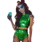 Europe and the United States sexy fashion dazzling nightclub dress night show dj female singer stage suit two-piece set of colorful reflective costumes