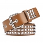 Euramerican Square beaded rivet belt metal pyramid belt men's and women's belts Punk Penttaurus