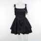 Dark wind Europe and the United States new high-waisted backstrap dress off-the-shoulder suspender bubble sleeve cake skirt