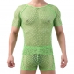 Big mesh men's T-shirt sexy SAO gas transparent fishnet hollowed out top men no pants