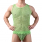 Men's transparent I-tank top large mesh sexy SAO gas fishnet hollowed out Pajamas T-shirt men's pants free