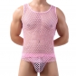 Men's transparent I-tank top large mesh sexy SAO gas fishnet hollowed out Pajamas T-shirt men's pants free