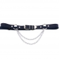 New punk fashion belt waist chain tide female PU leather chain love heart belt