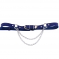 New punk fashion belt waist chain tide female PU leather chain love heart belt