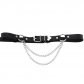 New punk fashion belt waist chain tide female PU leather chain love heart belt