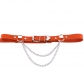 New punk fashion belt waist chain tide female PU leather chain love heart belt