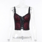 Dark wind 2023 early spring women's new small suspender lace lace backless lace-up small vest female
