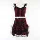 Dark tie plaid suspender lace lace-up pleated skirt 2023 European and American spring and summer personality suit