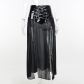 Dark wind 2023 Europe and the United States spring and summer new dress sexy mesh gauze perspective binding slit long skirt