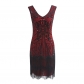 The 1920S 1920s vintage European and American movie dress with fringe hand-woven sequin dress