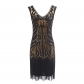 The 1920S 1920s vintage European and American movie dress with fringe hand-woven sequin dress