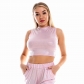 Hot selling women's small vest nightclub dance casual sleeveless short shirt