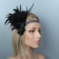 Fringe feather headband The 1920s feather headdress crystal headband