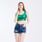 Summer new sexy slim sports I vest bright leather performance clothes stage women's wear