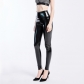 New coated mirror high elastic leggings sexy high waist latex bright leather large size women's trousers