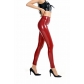 New coated mirror high elastic leggings sexy high waist latex bright leather large size women's trousers