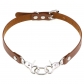 Personality simple PU leather interlocking collar fashion belt buckle collar punk Harajuku sexy ring necklace choker