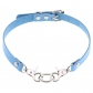 Personality simple PU leather interlocking collar fashion belt buckle collar punk Harajuku sexy ring necklace choker