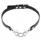 Personality simple PU leather interlocking collar fashion belt buckle collar punk Harajuku sexy ring necklace choker