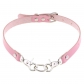 Personality simple PU leather interlocking collar fashion belt buckle collar punk Harajuku sexy ring necklace choker