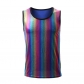 Men's vest rainbow personality casual high elastic gymnastics suit crewneck